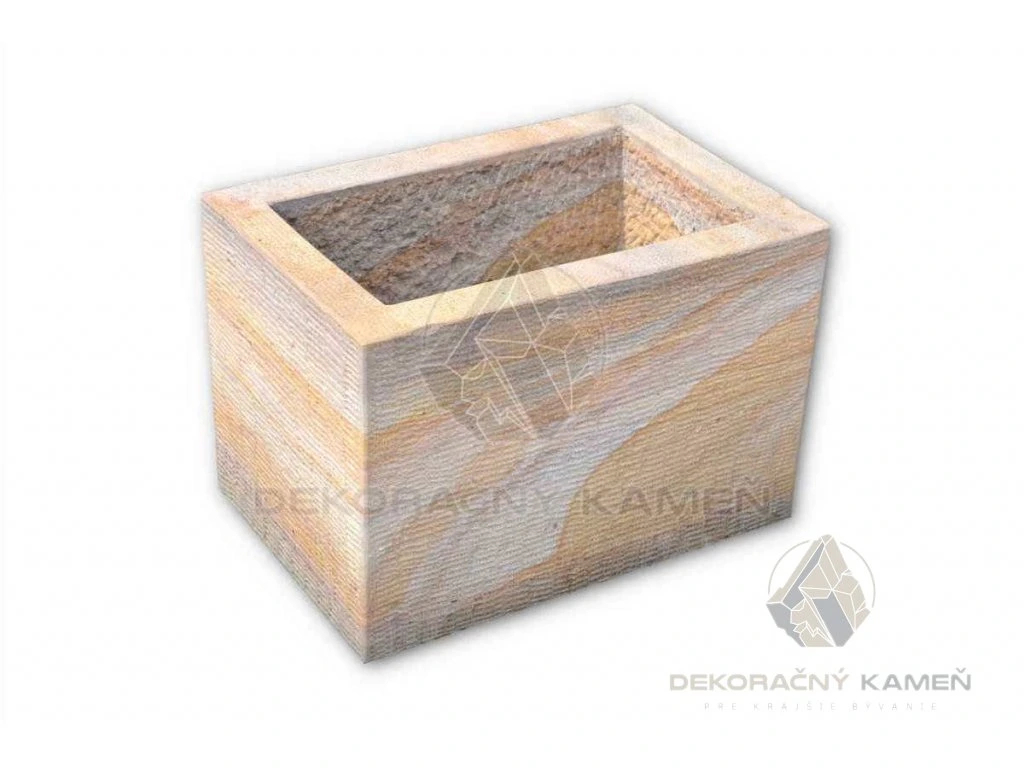 Záhradné kamenné kvetináče z prírodného kameňa